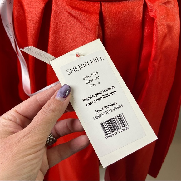 NEW Sherri Hill Size 6 Womens Red Cut Out Back Beaded Short Formal/Prom Dress - Picture 9 of 11